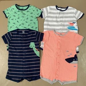 Carter’s 24 Month 4piece Rompers for Boy Bottom Snap